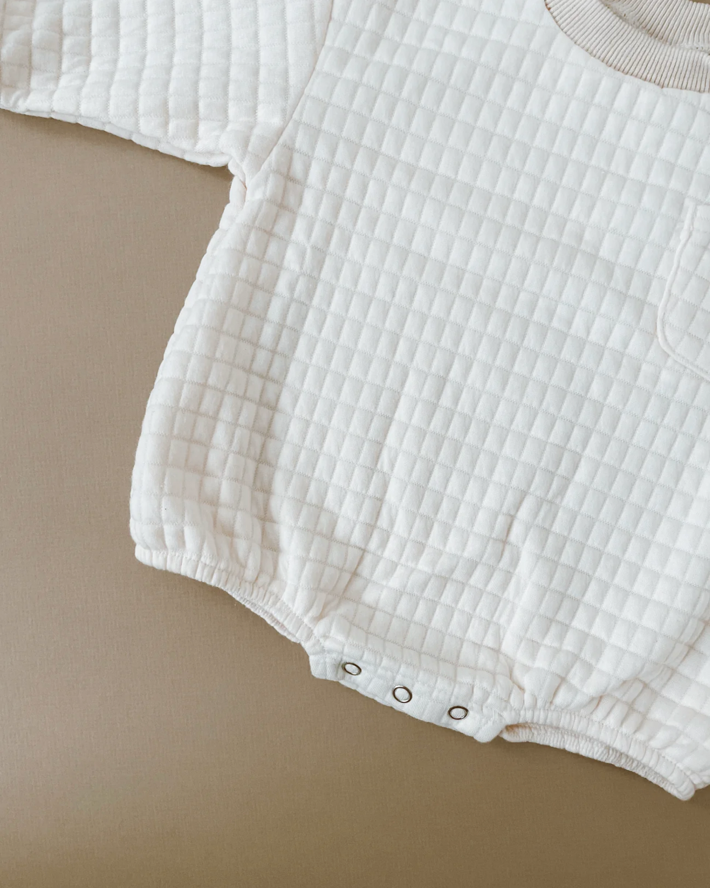 Quilted Sweatshirt Romper | Cloud