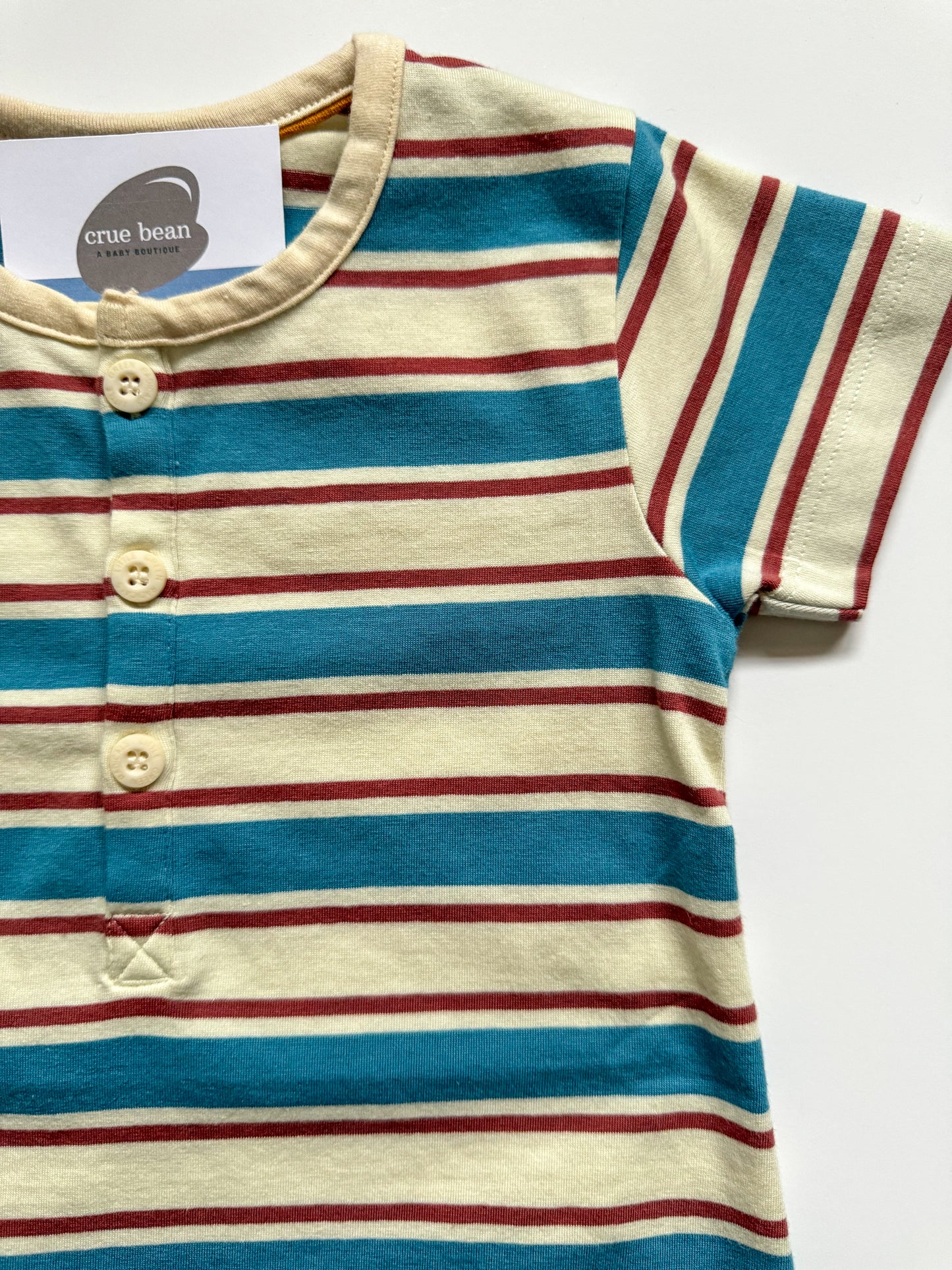 Striped Romper | Blue and Walnut