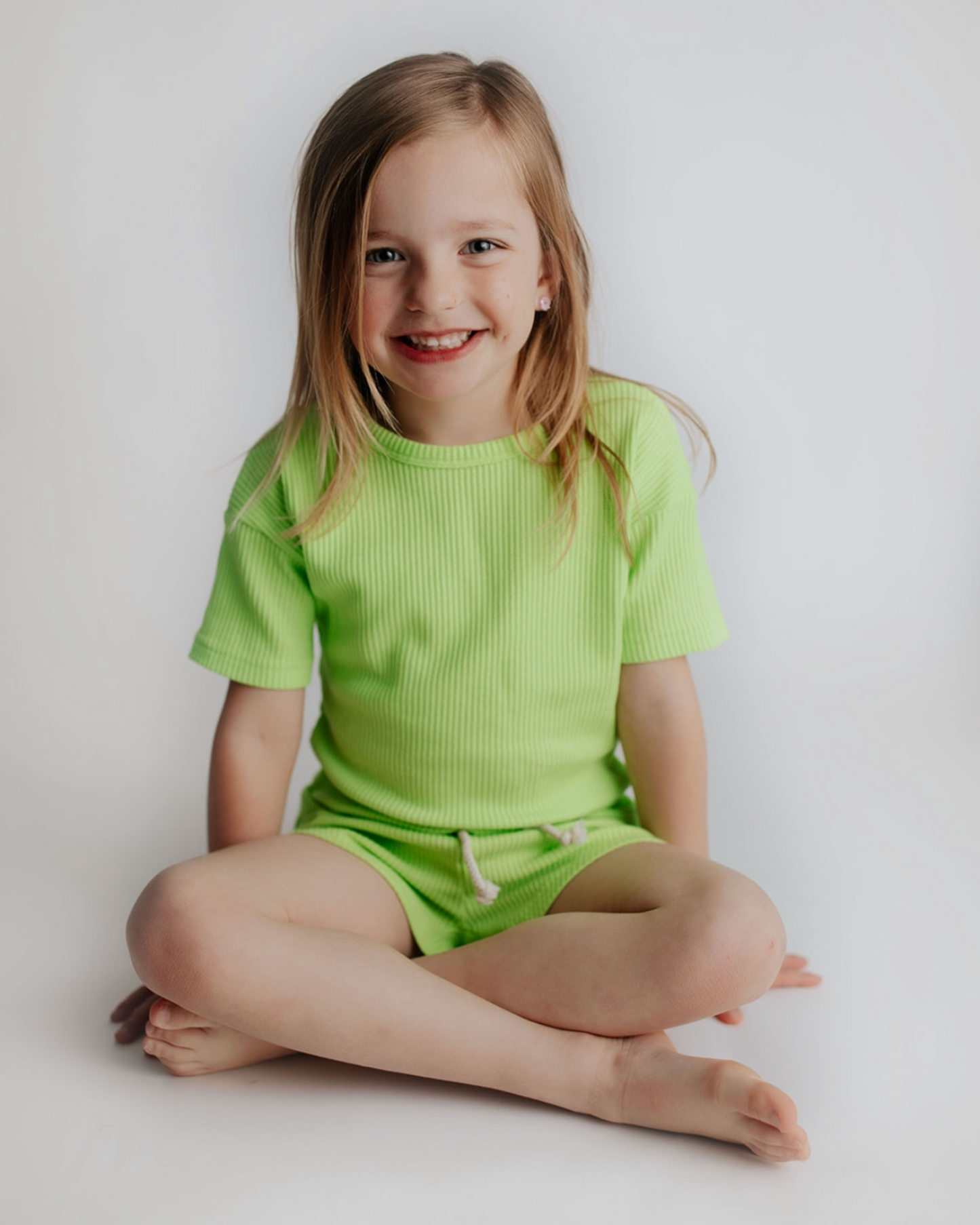 Waffle Shortie Set | Lime Green