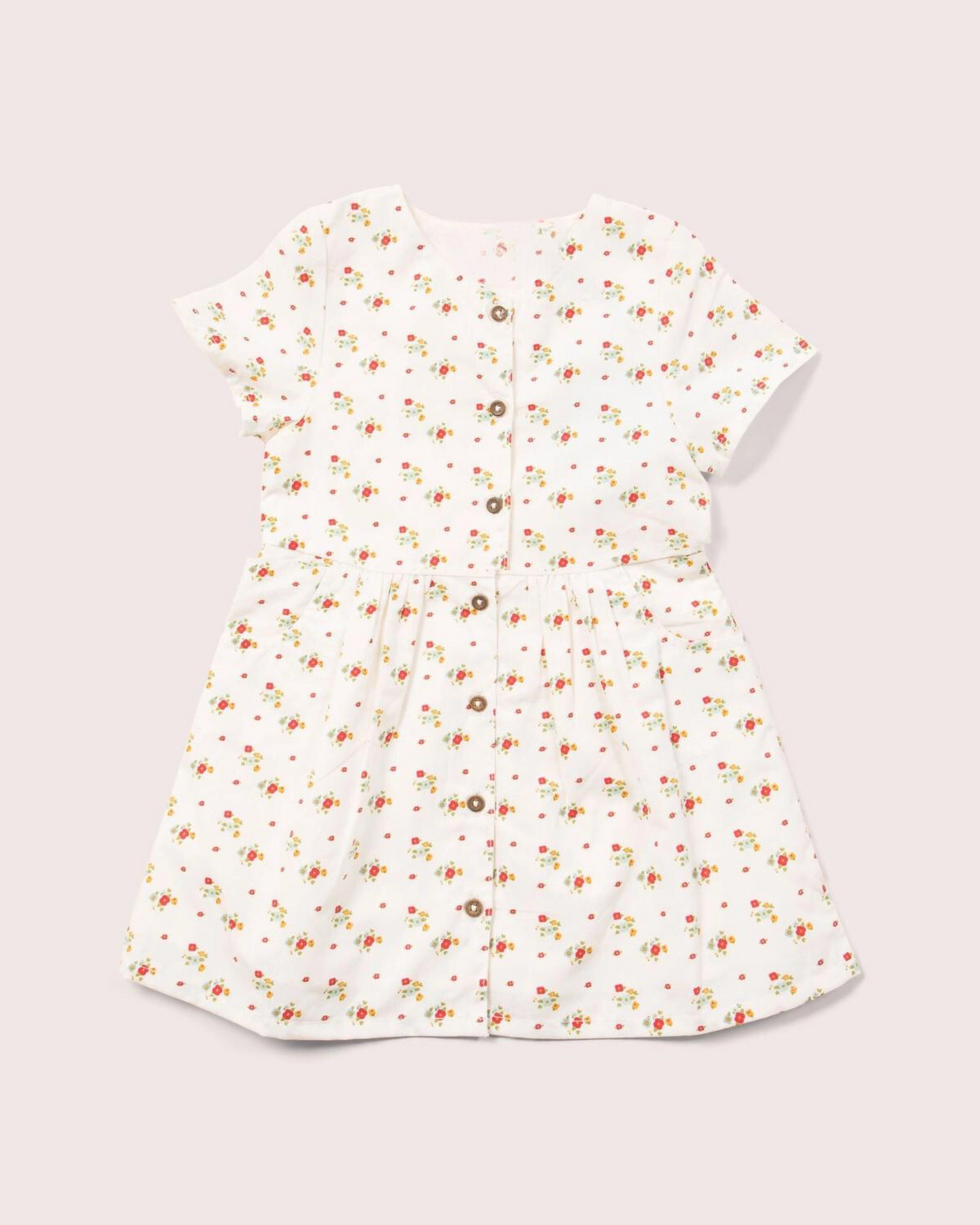 Floral Button Dress | Cream