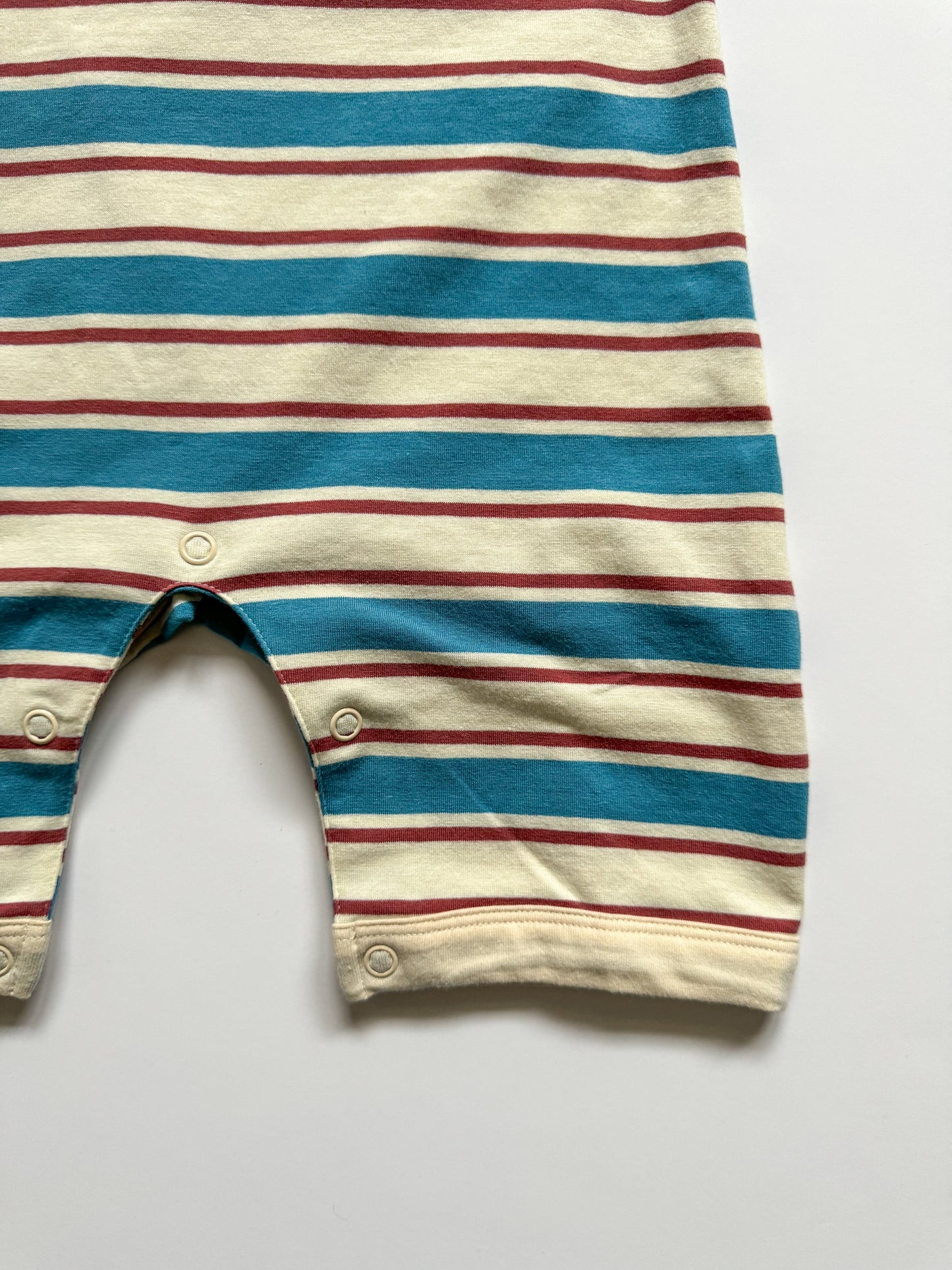 Striped Romper | Blue and Walnut