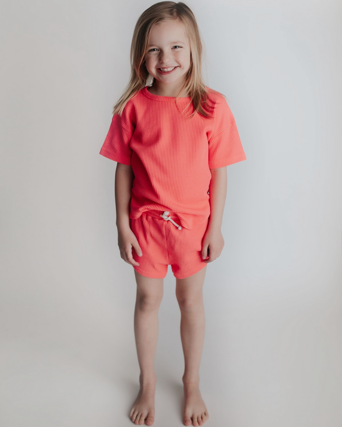 Waffle Shortie Set | Hot Pink