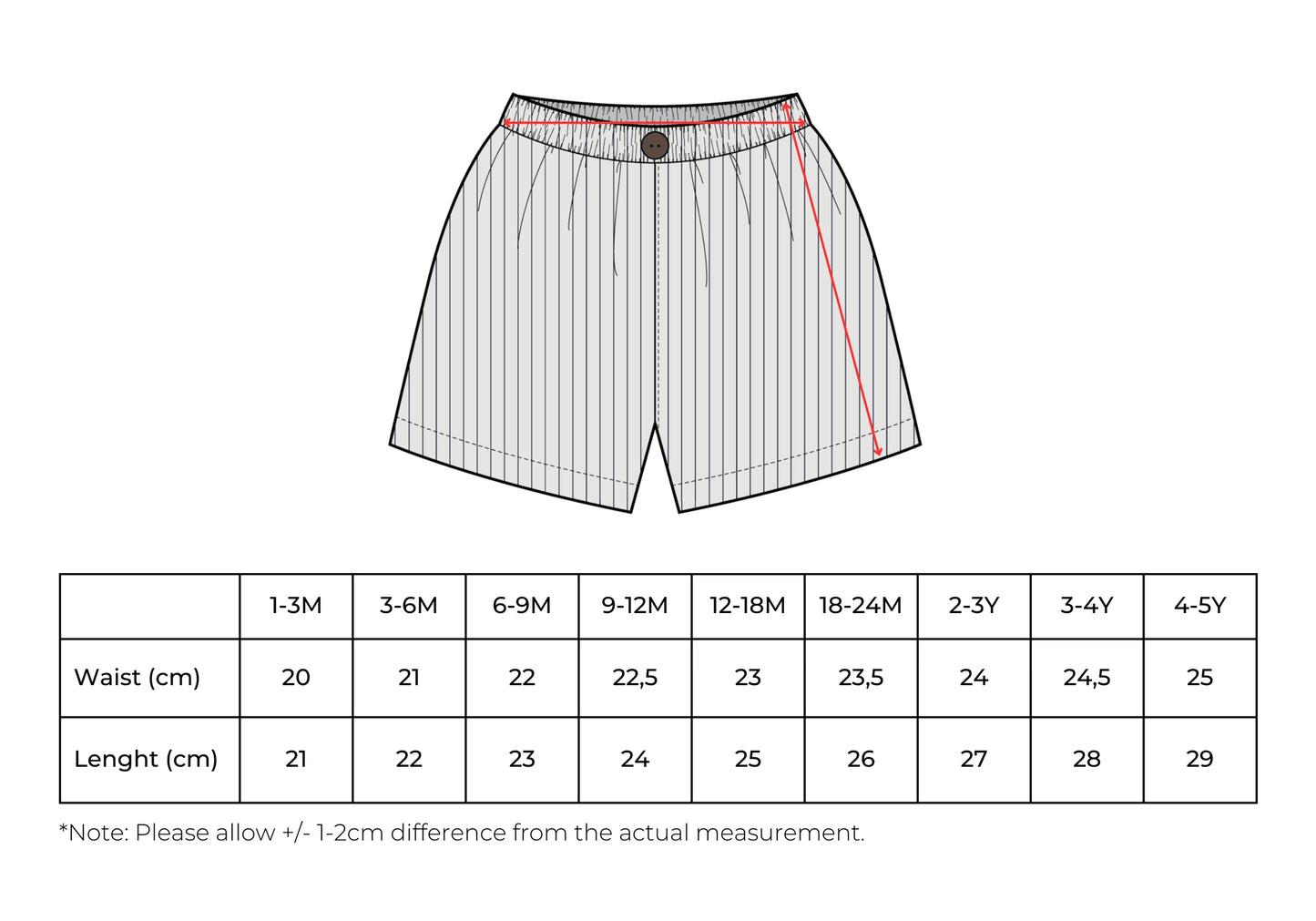 Berty Shorts | Beige & Black Stripe