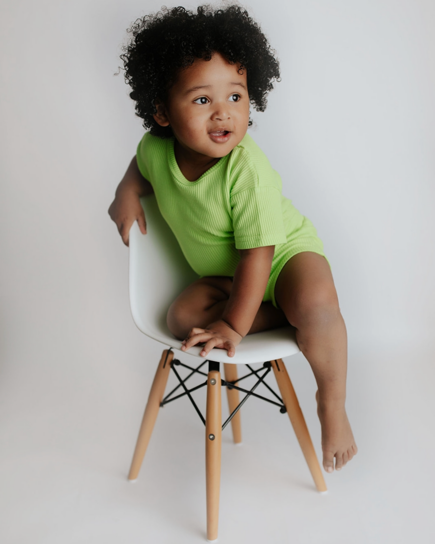 Waffle Shortie Set | Lime Green