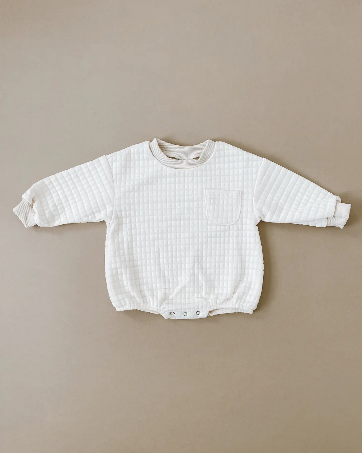 Quilted Sweatshirt Romper | Cloud