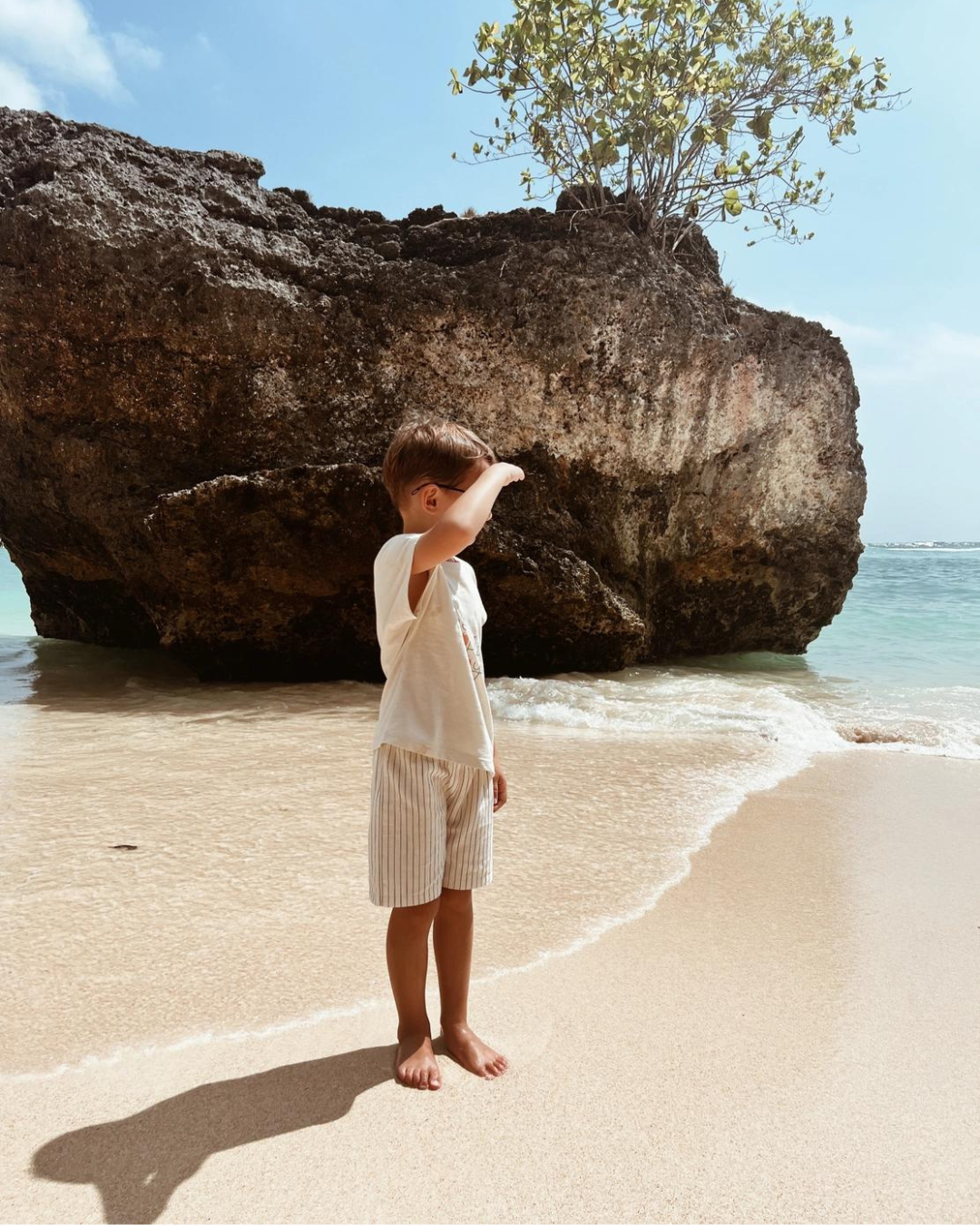 Berty Shorts | Beige & Black Stripe