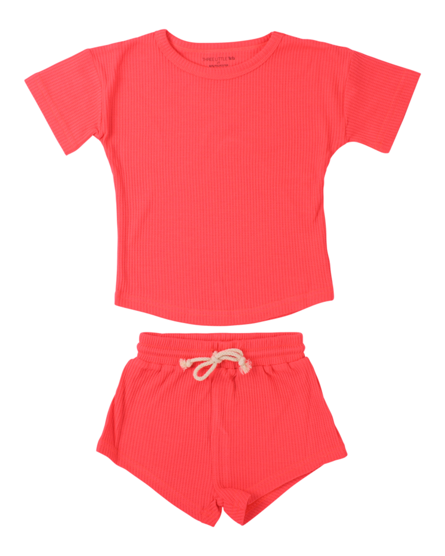 Waffle Shortie Set | Hot Pink
