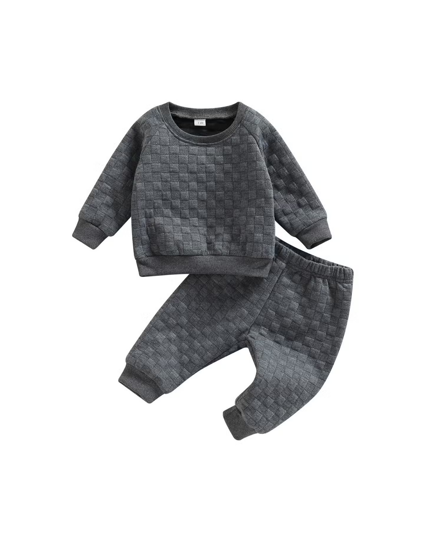Checker Sweatshirt and Jogger Set | Coal